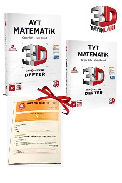 3D Yayınları 2025 Model TYT - AYT Matematik Defter Seti Deneme Hediyeli