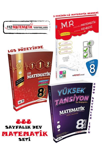 8.Sınıf LGS Matematik Baştan Sona Konu Anlatımlı Soru Bankası Seti 112 Matematik Yayınları