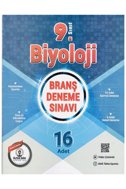 9.Sınıf Güncel Baskı 16X16 Biyoloji Branş Deneme