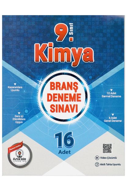 9.Sınıf Güncel Baskı 16X16 Kimya Branş Deneme