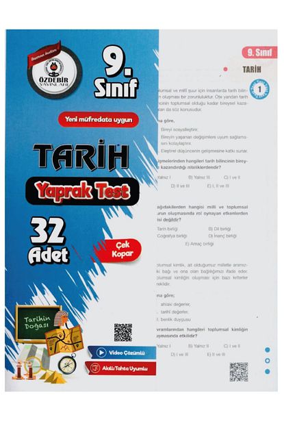 9.Sınıf Tarih Yaprak Test Özdebir Yayınları 2025 Model 9.Sınıf Tarih Yaprak Test Özdebir Yayınları 2025 Model