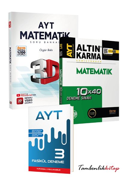 Altın Karma ve 3D Yayınlarından AYT Matematik Soru Deneme Seti + 3 Fasikül Deneme