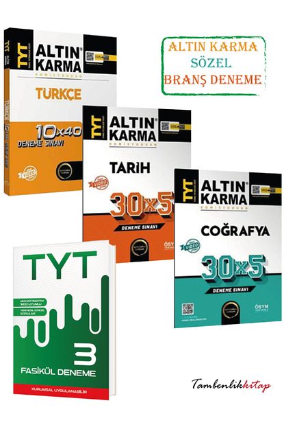 Altın Karma Yayınları TYT Sözel Branş Deneme Seti +3 Fasikül Deneme