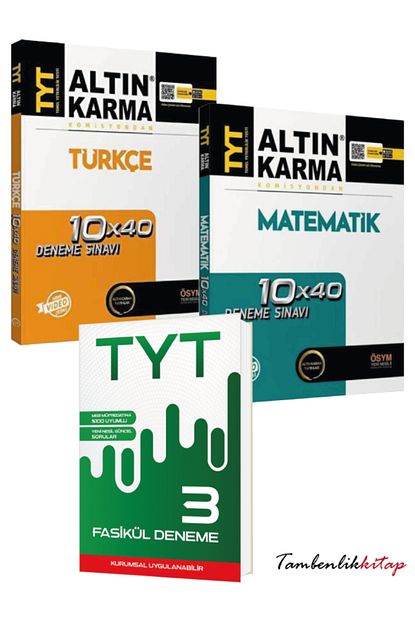 Altın Karma Yayınları TYT Türkçe, Matematik Branş Deneme +3 Fasikül Deneme