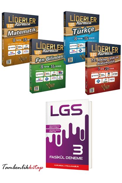 Liderler Karması 8,Sınıf LGS Genel Branş Deneme Seti + 3 Fasikül Deneme Liderler Karması 8,Sınıf LGS Genel Branş Deneme Seti + 3 Fasikül Deneme