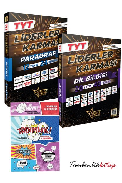 Liderler Karması TYT Paragraf, Dil Bilgisi Branş Deneme Seti +3 Türkçe Deneme Liderler Karması TYT Paragraf, Dil Bilgisi Branş Deneme Seti +3 Türkçe Deneme