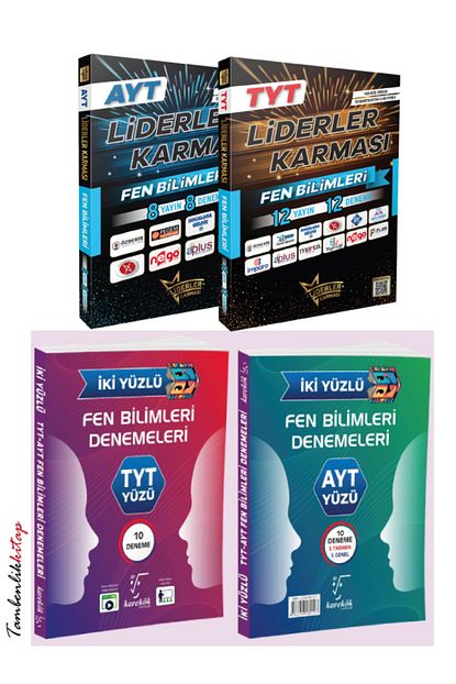 Liderler Karması ve Karekök Yayınlarından TYT-AYT Fen Bilimleri Deneme Seti Liderler Karması ve Karekök Yayınlarından TYT-AYT Fen Bilimleri Deneme Seti