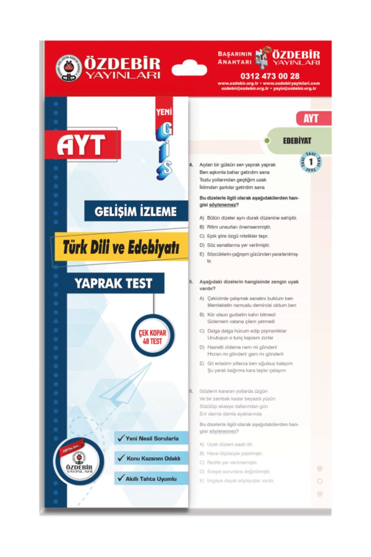 Özdebir Ayt Edebiyat Gis Yaprak Test Mst04502