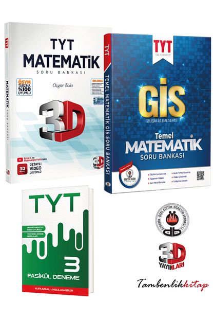 Özdebir ve 3D Yayınlarından TYT Matematik Soru Bankası Seti + 3 Genel Deneme Özdebir ve 3D Yayınlarından TYT Matematik Soru Bankası Seti + 3 Genel Deneme