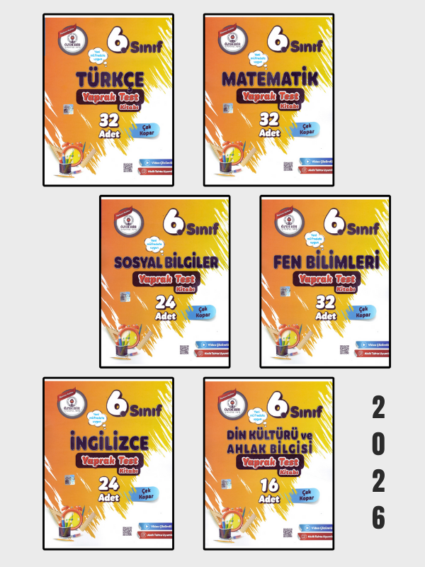 ÖZDEBİR YAYINEVİ Özdebir Yayınları 6.Sınıf Yaprak Test Seti 6 Ders ÖZDEBİR YAYINEVİ Özdebir Yayınları 6.Sınıf Yaprak Test Seti 6 Ders