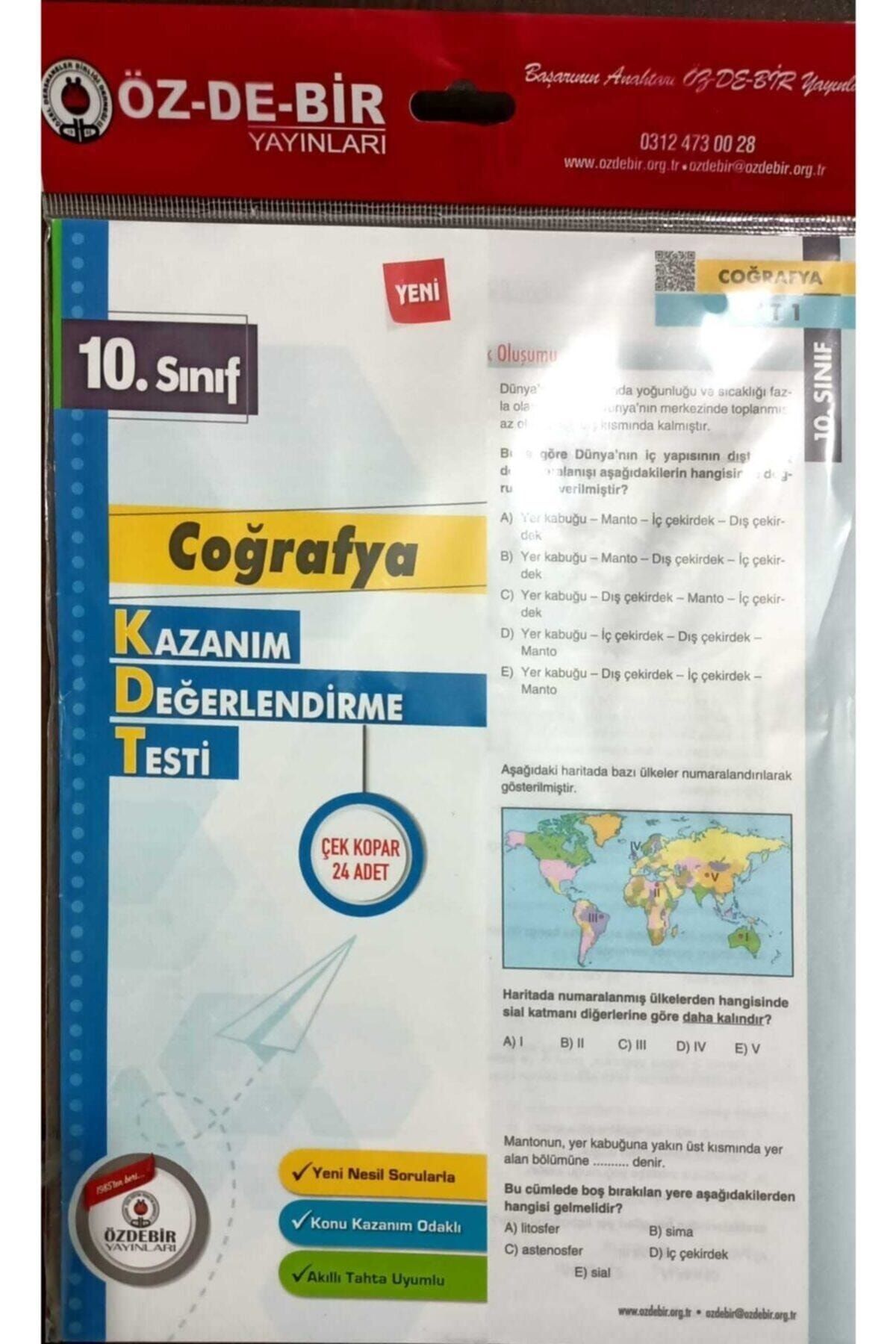 Özdebir Yayınları 10.sınıf Coğrafya Yaprak Test
