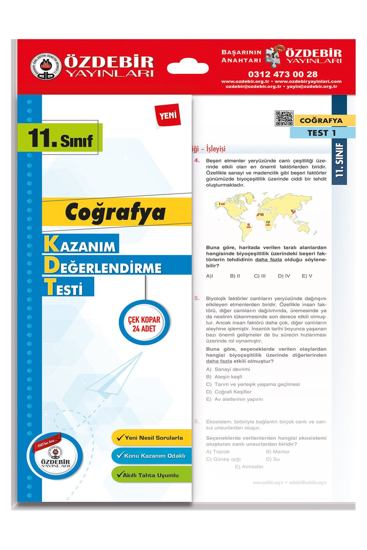 ÖZDEBİR YAYINLARI 11. SINIF COĞRAFYA POŞET YAPRAK TEST