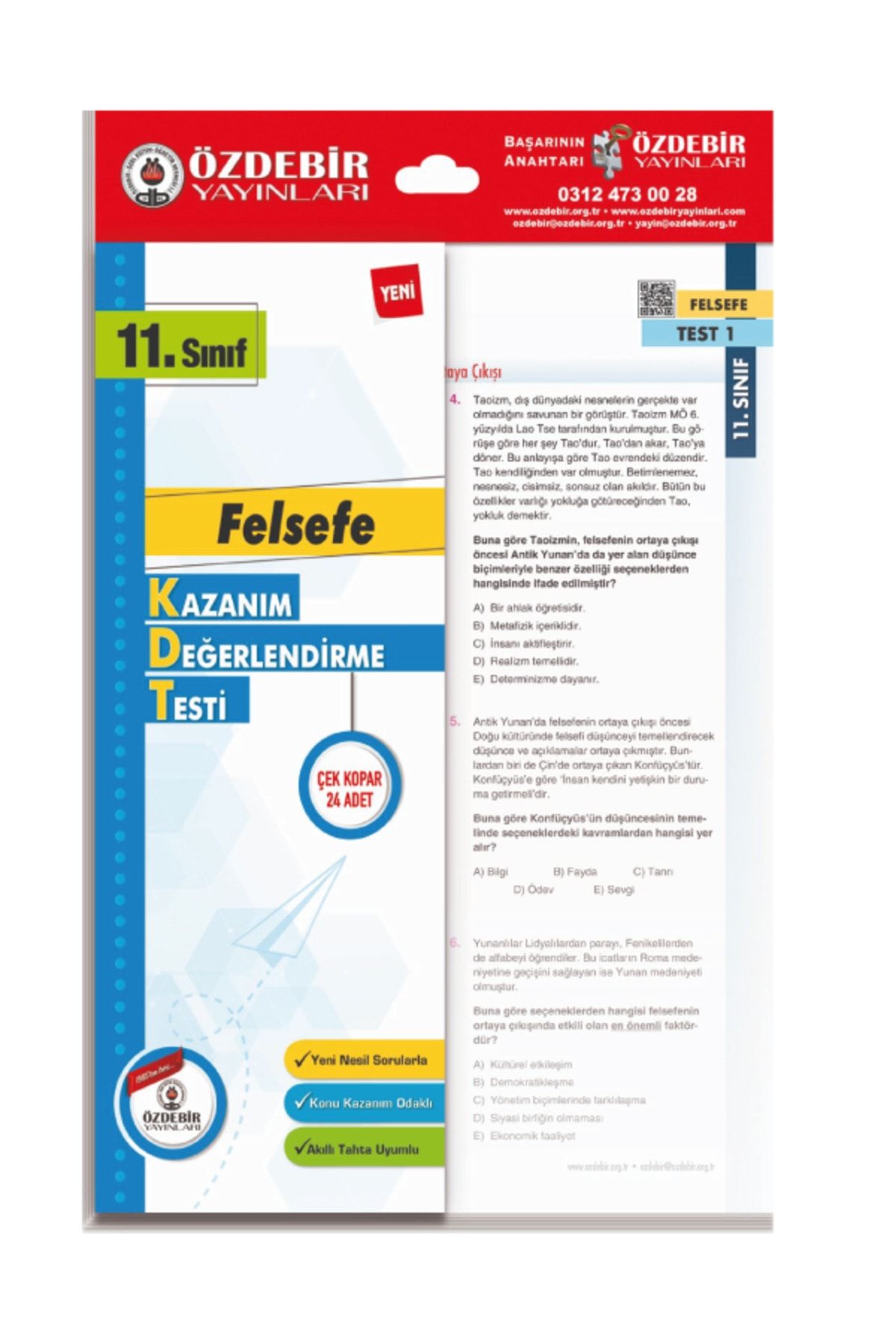 Özdebir Yayınları 11. Sınıf Felsefe Yaprak Test