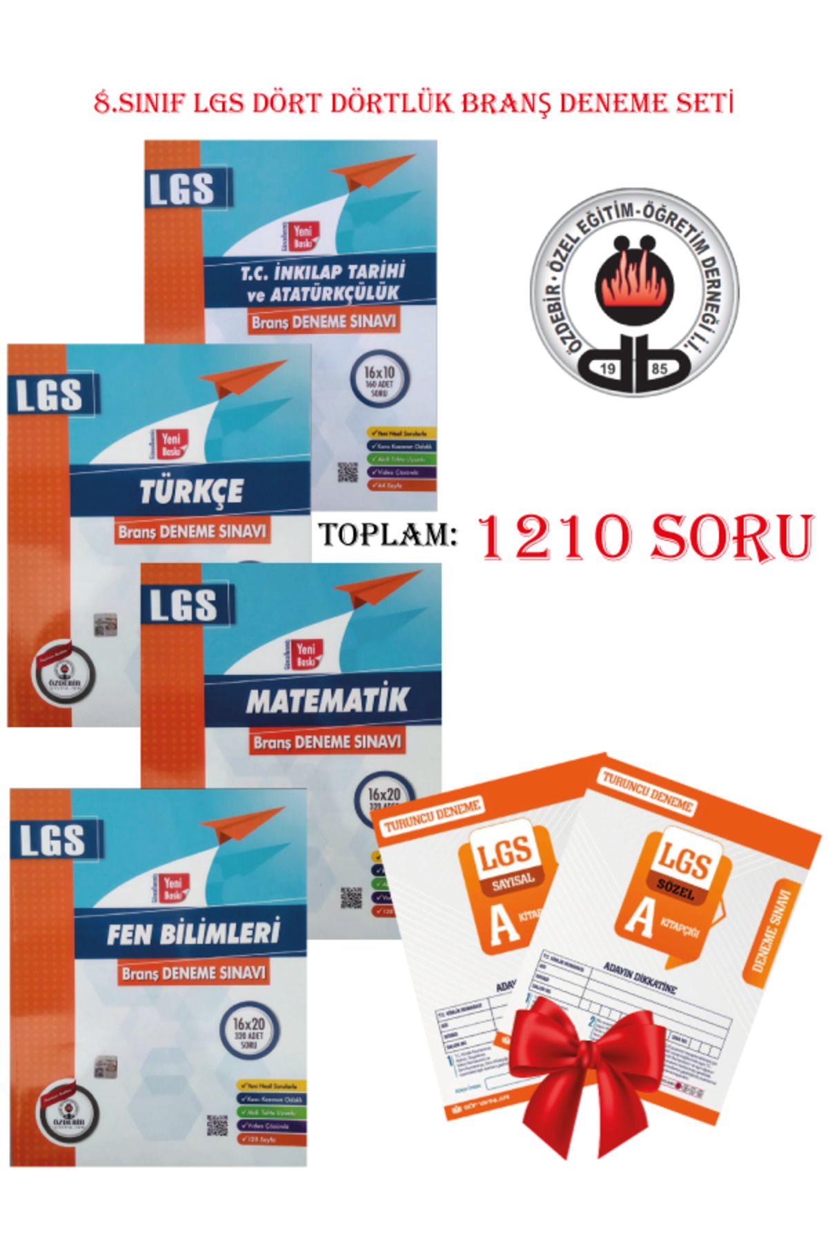 Özdebir Yayınları 8.Sınıf LGS Dört Dörtlük Branş Deneme Sınavı (HEDİYELİ)
