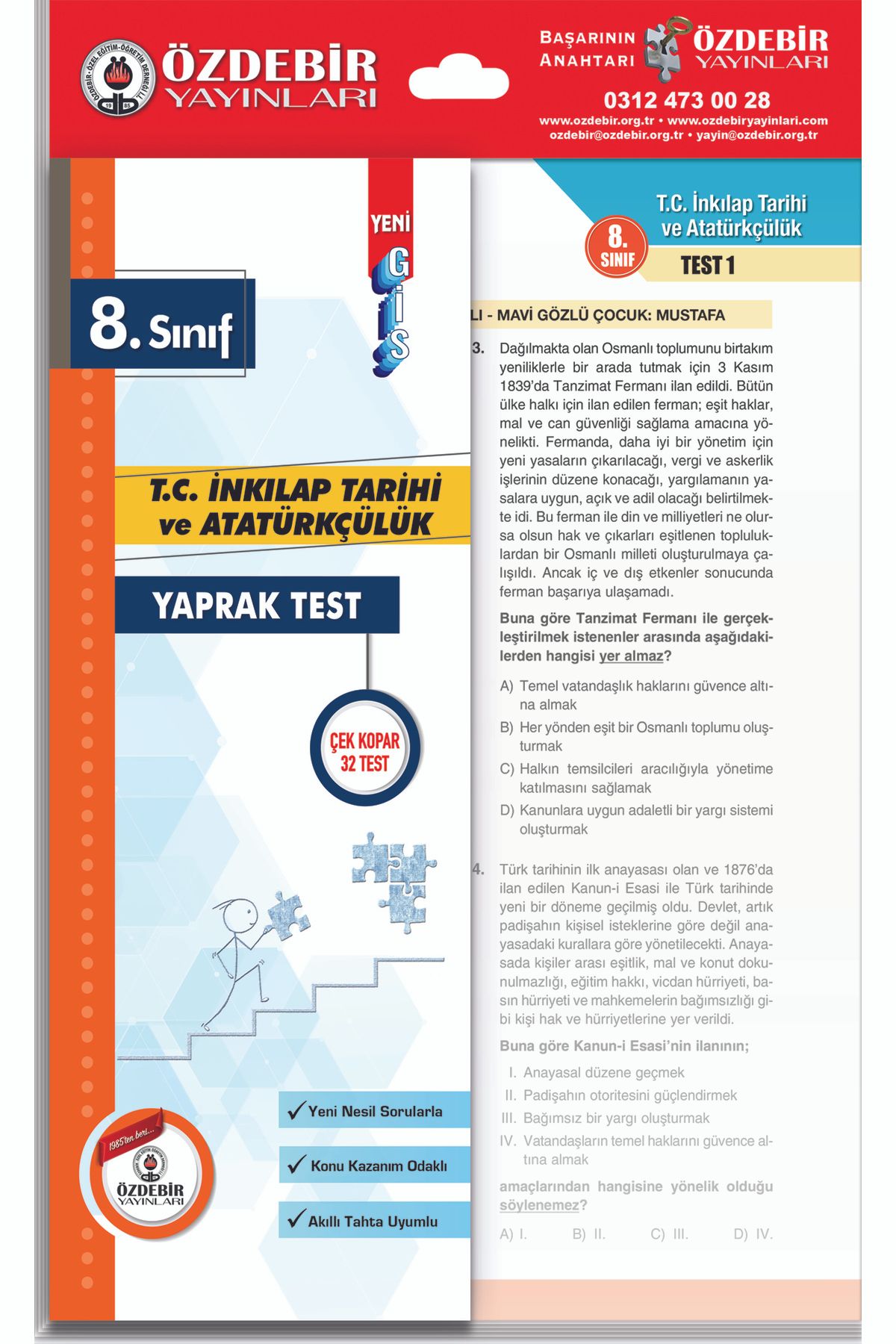 Özdebir Yayınları 8.Sınıf Yaprak Test Seti 6 Ders