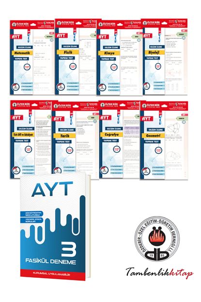 Özdebir Yayınları AYT Tüm Dersler Yaprak Test Seti + 3 Genel Deneme