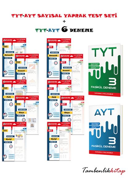 Özdebir Yayınları TYT-AYT Sayısal Yaprak Test Seti + 6 Genel Deneme Özdebir Yayınları TYT-AYT Sayısal Yaprak Test Seti + 6 Genel Deneme
