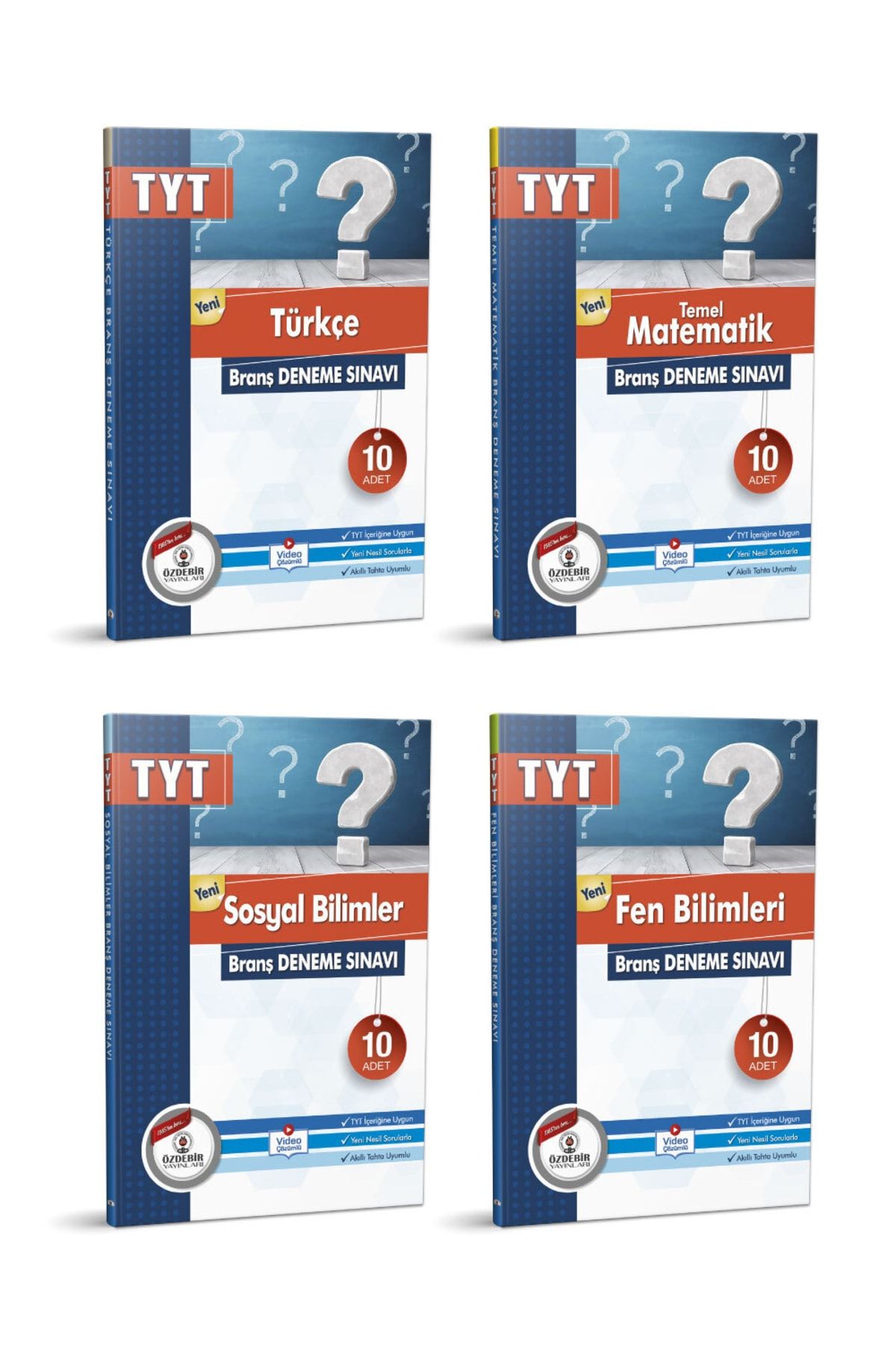 Özdebir Yayınları Tyt Branş Deneme Seti Toplam 4 Kitap (4x10 Deneme)