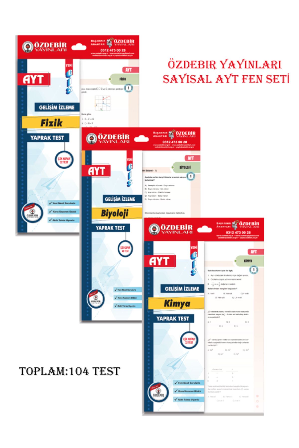 Özdebir Yaynları AYT Sayısal Fen Yaprak Test Seti