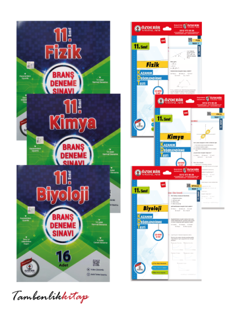 11.Sınıf Fizik,Kimya,Biyoloji Deneme ve Yaprak Test Seti Özdebir Yayınları