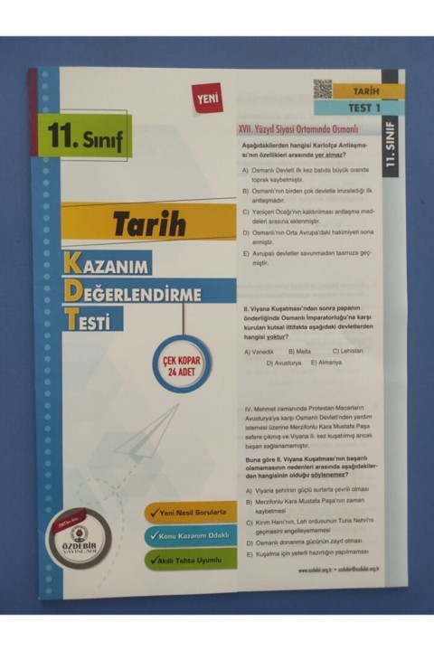 11.sınıf Tarih Yaprak Test Özdebir-020