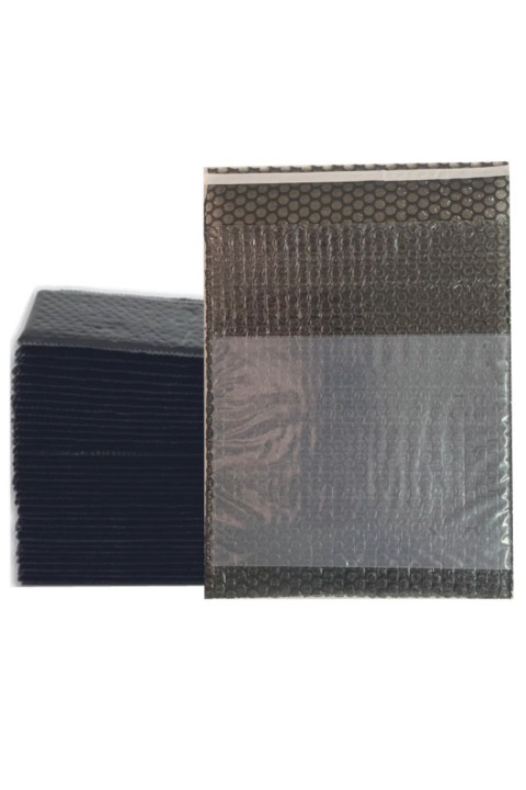 50 Adet Balonlu Siyah Cepli Kargo Peşeti (27X30+5) (80 GR/M2)