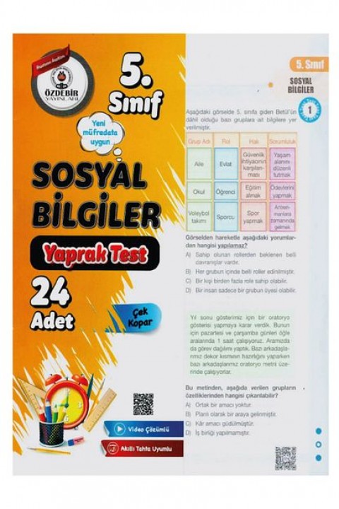 5.Sınıf Yeni Müfredat Sosyal Bilgiler Yaprak Test