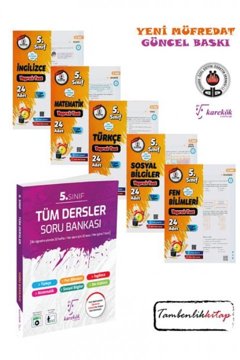 5.Sınıf Yeni Müfredat Tüm Dersler Soru Yaprak Test Seti Karekök Yayınları Özdebir Yayınları