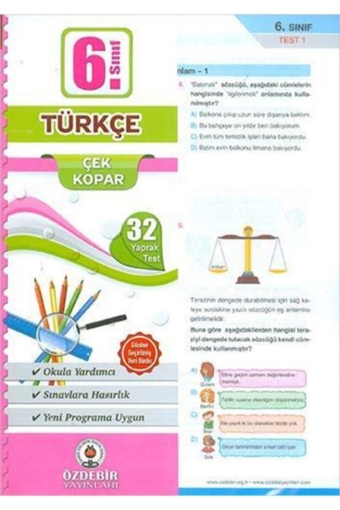 6.sınıf Türkçe Poşet Yaprak Test