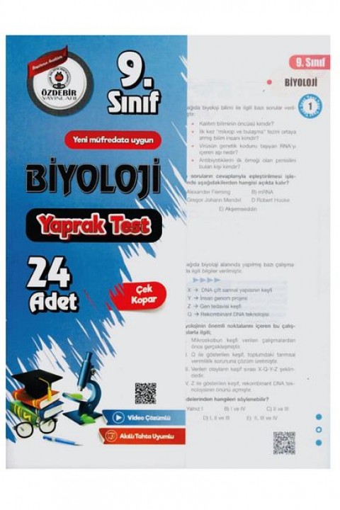 9.Sınıf Biyoloji Yaprak Test Özdebir Yayınları 2025 Model