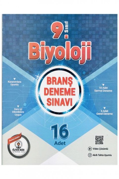 9.Sınıf Güncel Baskı 16X16 Biyoloji Branş Deneme