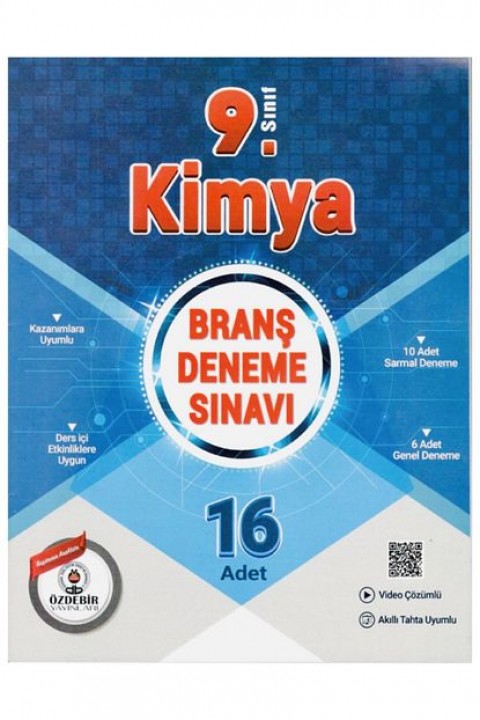 9.Sınıf Güncel Baskı 16X16 Kimya Branş Deneme