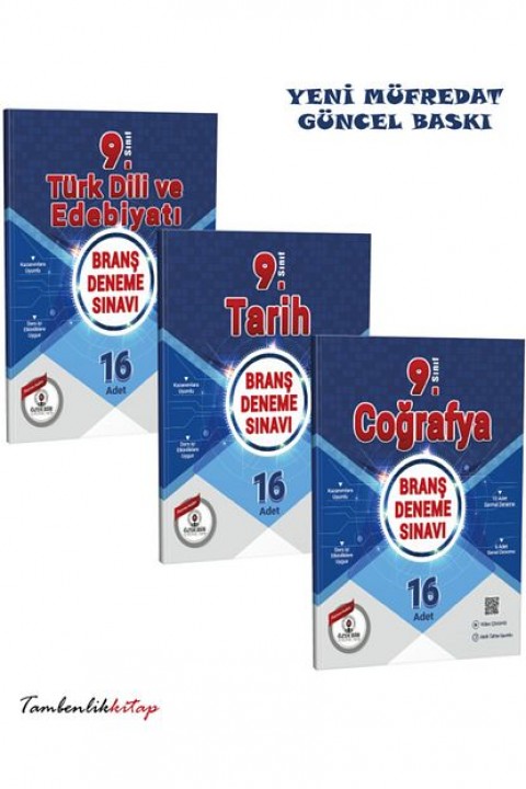 9.Sınıf Güncel Müfredat Sözel Branş Deneme Seti (Edebiyat, Tarih, Coğrafya)