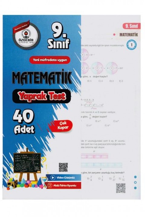 9.Sınıf Matematik Yaprak Test Özdebir Yayınları 2025 Model