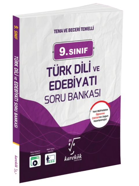 9.Sınıf Tema ve Beceri Temelli Türk Dili ve Edebiyatı Soru Bankası Karekök Yayınları (Güncel Baskı)