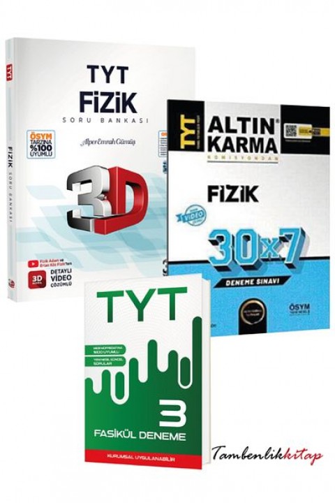 Altın Karma ve 3D Yayınlarından TYT Fizik Soru Deneme Seti + 3 Fasikül Deneme