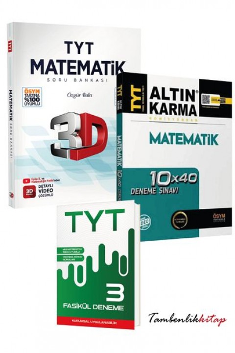 Altın Karma ve 3D Yayınlarından TYT Matematik Soru Deneme Seti + 3 Fasikül Deneme