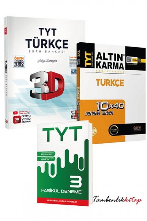 Altın Karma ve 3D Yayınlarından TYT Türkçe Soru Deneme Seti + 3 Fasikül Deneme