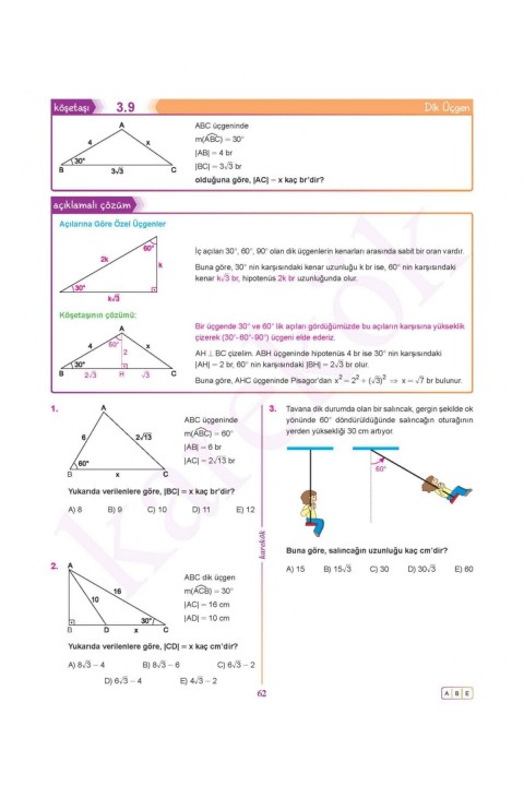 Güncel Karekök Yayınları Güncel TYT-AYT Geometri Sıfır Konu Anlatımlı Çözümlü Soru (Yeni Nesil