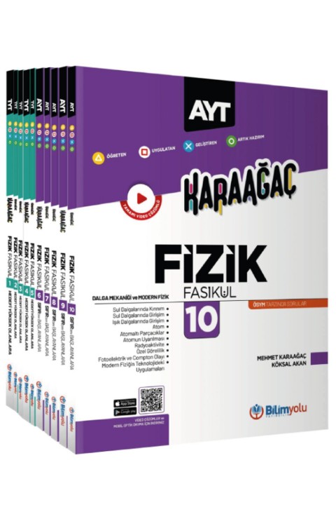 Karaağaç TYT-AYT Baştan Sona Fizik Fasikülleri Seti 10 Kitap Bir Arada 1360 Sayfa