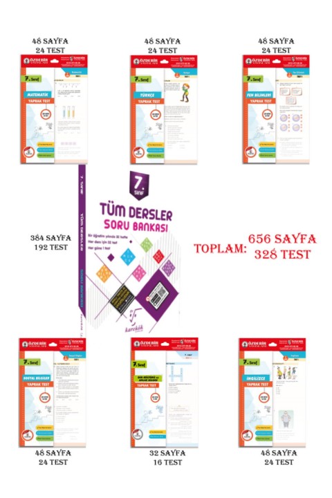 Karekök Özdebir Ortaklığıyla 7. Sınıf Tüm Dersler Soru Yaprak Test Seti