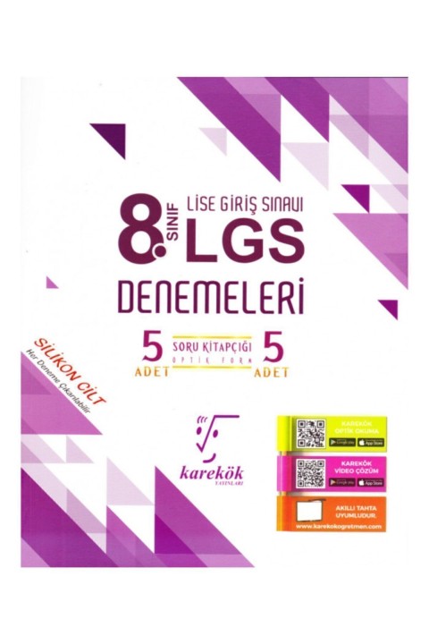 Karekök Yay. Lgs 8. Sınıf 5'li Deneme Seti (5 Sayısal+5 Sözel+5 Optik Form)