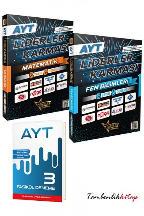 Liderler Karması AYT Matematik, Fen bilimleri Branş Deneme Seti +3 Fasikül Deneme