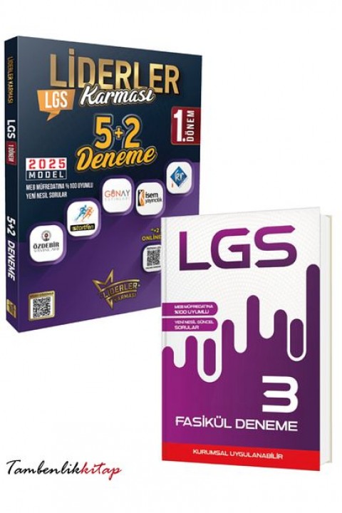 Liderler Karması LGS 1.Dönem 5+2 Deneme seti + 3 Fasikül Genel Deneme