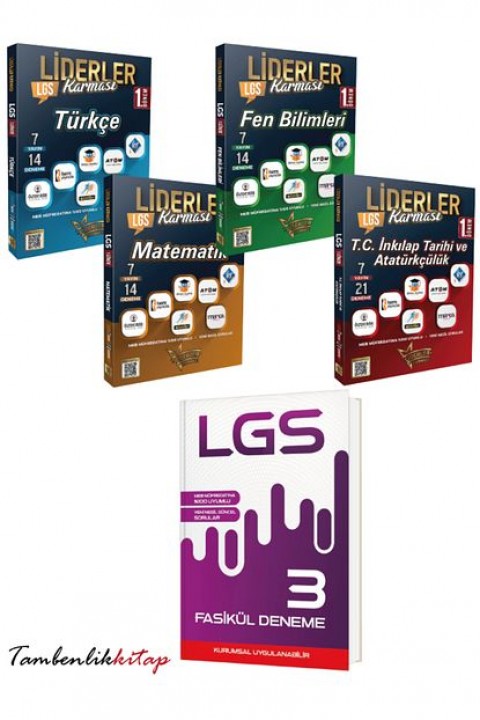 Liderler Karması LGS 1.Dönem Branş Deneme Seti (Türkçe, Matematik, Fen, Tarih) + 3 Genel Deneme
