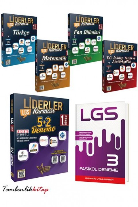Liderler Karması LGS 1.Dönem FULL Set ( Türkçe, Matematik, Fen, İnkilap Tarihi) + 3 Genel Deneme