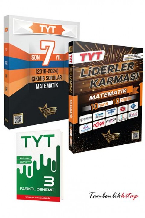 Liderler Karması TYT Matematik Son 7 Yıl Çıkmış Sorular ve 10 Deneme Sınavı +3 Genel Deneme