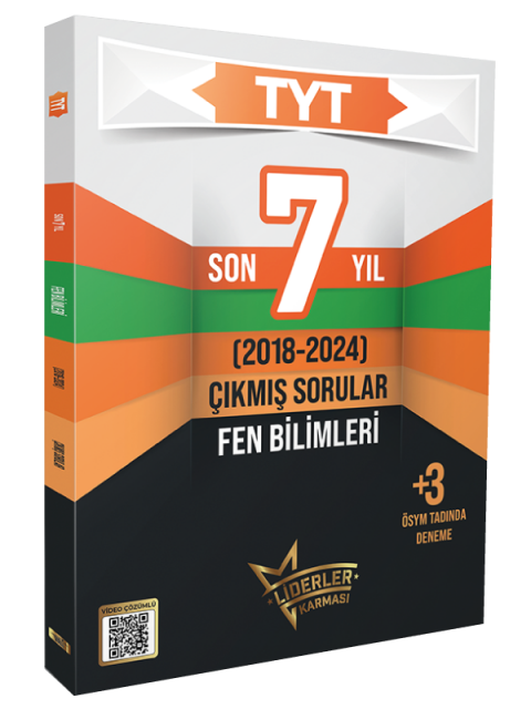 Liderler Karması TYT Son 7 Yıl Fen Bilimleri Çıkmış Sorular +3 Ösym Tadında Deneme (2018-2024)