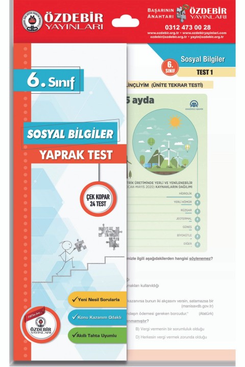 Özdebir 6.sınıf Sosyal Bilimler Yaprak Test