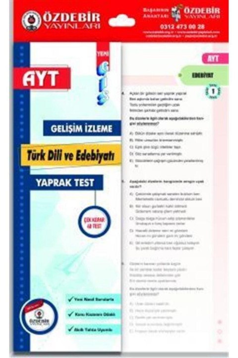 Özdebir Ayt Edebiyat Gis Yaprak Test Mst04502